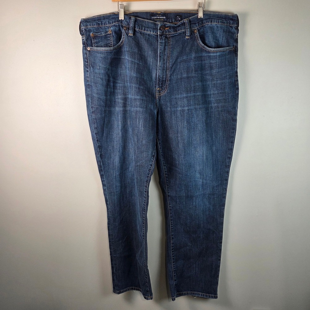 Lucky Brand Athletic Fit Jeans Mens 46x32 Blue Good Dark Wash Denim 7Y10044